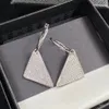Mode Klassieke Driehoek Hanger Charm Oorbellen aretes Vol Diamanten Designer Oorbellen voor Vrouwen