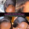 Perruque courte Bob droite 13x4 HD Lace Front cheveux humains s pour les femmes noires pré-cueillies Transparent brésilien frontal 220713