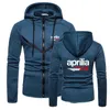Mäns Jackor Aprilia Racing RSV4 Tryckt Zipper Sportkläder Kvalitet Pure Bomull Fitness Sweatshirt Solid Färg Harajuku Hoodi