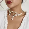 IMITAÇÃO exagerada de alta qualidade Pérola pearl tassel gargantilha de colarinho feminino casamento jóias de festa de cadeia de clavícula elegante e elegante