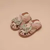 Baby Girl Boutique The Maddler Shoes Flower Pattern Butterfly-Knot Knot Shoes Girls Sandals Sparky Princess Kids обувь F04292 G220523