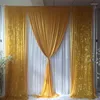Parti Dekorasyonu 3m H x3MW Beyaz Perde Altın Buz İpek Pullu Drape Zemin Düğün Dekorasyon Parçası