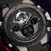 腕時計スカルデジタルウォッチメンスポーツウォッチ時計の雄の手首の時計の防水腕面の腕時計ブランドSanda Hour 6087
