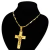 Pendant Necklaces Crucifix & Cross Pendants For Men Stainless Steel Gold Color Christ Jesus Piece Necklace Male Christian JewelryPendant