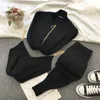 HMA Autumn And Winter Knitted Zipper Cardigans Camisole Pants 3pcs Fashion Suit Women Tracksuit Clothes Set 220812