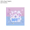 65Pcs Gender Reveal Set di stoviglie usa e getta Ragazzo o ragazza Piatto Tovagliolo Gender Reveal Baby Shower Decorazioni per feste Forniture 220606