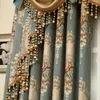 Gordijngordijnen Europese stijl Woonkamer Slaapkamer Hoogwaardige verdikte Chenille Jacquard Relief Borduurde Fabric Curtain