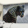 タペストリーズ動物のイラストタペストリー壁ぶら下がっているトラとヒョウのミステリー寮の寝室リビングルームの脱cortiesタペストリステープ