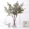 Eucalyptus artificiel Plante d'herbe fausse fleur en plastique Décorations de jardin de feuilles 8 fourchettes 67 cm G92578