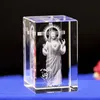 装飾的なオブジェクト置物6種類のクリスチャンカトリックイエスの肖像画クリスタル装飾品クリエイティブな3D彫刻クロスホームデコレーションアクセサ