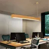 Pendant Lamps Japanese Style Rectangular Led Lamp Creative Solid Wood Long Strip Studio Coffee Store Decor Light FixturesPendant