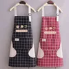 New Japanese Style Waterproof and Oil-proof Apron Women's Home Kitchen Work Clothes Men's Sleeveless Waist Summer Models Y220426