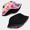 Beretten fuzzy emmer hoeden zwarte hoed buiten printen sunshade mode dames vissersbassin voor jongens 3-5berets