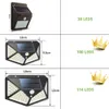 Lumières solaires capteur de mouvement extérieur 114LED S lumière de sécurité IP65 Led étanche éclairage de jardin Super lumineux lampe murale solaire