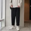 Herrbyxor koreanska streetwear män bred ben fast färg bomull man överdimensionerade byxor harajuku manlig avslappnad rak 6xlmen's