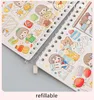 Anteckningar kawaii återfyllningsbara bindemedel 40 ark återanvändbar frisläppande bok washi band klistermärken lagring journal böcker skola stationeryNotepads