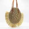 이브닝 백 여름 술 둥근 밀짚 핸드백 Boho 디자이너 여성용 Rattan Beach Shoulder Bohomian 럭셔리 브랜드 Big Tote 220507