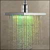 Waterval LED Douchekop Temperatuursensor 7 kleuren Licht Verander vierkant plafond regenval douchekop badkamer accessoires drop levering 202