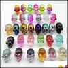 Glass Mini Fashion Skl Plating Crystal Rainbow Skeleton Charm Ornament Jewelry Accessory Birthday Present Baby Drop Dhkwy