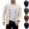 Men's Sweaters Knitted Sweater Casual Coat Men Autumn Clothes Cardigan Fashion Clothing Single Breasted Solid ColorMen's