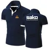 Heren Polos Tikka door Sako Finland Firearms Logo 2022 Heren zomeroverhemden Adembatten Korte mouw mode casual slanke fit revers topmen's