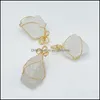 Naszyjniki wisiorek wisiorki biżuteria moda kryształowy nieregularny kamień naturalny ze złotym łańcuchem dla kobiet gir dh0xb
