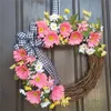 装飾的な花の花輪玄関の花柄の花柄のひまわり髪のブライダルヘッドピース12インチアウトドアクリスマスパントリーダブルコラ