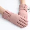 Five Fingers Gloves Winter Female Windproof Waterproof Internal Plush 1pair Warm Mittens Lady Touch Screen Skin-friendly Soft Women