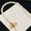 Women Fashion Necklace Pearl Necklaces Designer Jewelry Womens Bee Neck Chain Luxury Accessories Ladies Letters Gold For Gifts D225313F