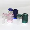 Nargile Mini Kalın 45 Derece Çift Oda Ashcatcher Cam Bongs Bugbler 14mm Bong Kül Catcher için Armtree Perc ile