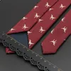 Mens Casual Ties Dinosaur Insect Pet Pattern Navy Wine Red Polyester Jacquard 6cm Slim Daily Wear Wedding Accessories