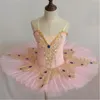 Stage Wear Girl Ballet Dress Lake Swan Tutu Mujeres Danza Danza Galerina Ballerina Diamante Disfraz de rendimiento para adultos