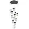 Lampade a sospensione moderna lampadario a LED LED Black Duplex Attico Soggio