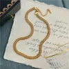 Chokers waterdichte sieraden dubbele laag Cubaanse ketting roestvrijstalen ketting hoge kwaliteit metaal 18k textuur voor womenchokers