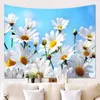 Arazzi Arazzo moderno appeso a parete 3D fiore motivo scenico stampato decorazione della casa stoffa coperta da picnic sulla spiaggia