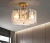 Modern Nordic LED Chandelier Light For Living Dining Room Bedroom Kitchen Ceiling Pendant Lamp Round Cloud Stone Glass Hanging Light