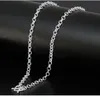 Kedjor fin ren S999 sterling silver kedja kvinnor m￤n 5mm kabel l￤nk halsband 20-24Inchchains