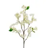 Decorative Flowers & Wreaths Faux Long Stem Mini Cherry 35" Length Simulation Sping Peach Blossom Green Leaf For Wedding Home Artificia