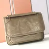 Niki Bebek Zincir Çanta Buruşuk Vintage Deri Ön Flap Deri Cabrio Askı Nikki Omuz Tote Crossbody Çanta Lüks Tasarımcılar