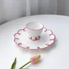 Creative Hollowed Ceramic Plate Milk Tea Cup Practical Dinner Plate Coffee Mug Dessert Bread Dish Dishware Kitchen Tableware 220613