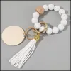 Schmuckzubehör Baby Kinder Mutterschaft 7 Farben Holz Quaste Perlenschnur Armband Schlüsselanhänger Sile Perlen Armbänder Frauen Dheqs