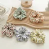 Sweet Floral Hair Scrunchies Handmade Elastic Rubber Bands Ponytail Holder Vintage Cloth Fabric Headwear Hair Accessories