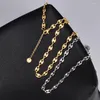 Chains Titanium Steel Gold-plated Acacia Bean Necklace Female Clavicle Chain Simple Cold Wind Net Red Tide Accessories