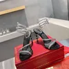 2022 Margot Mücevher Sandalet Snake Twining Zarif Sandal 10cm Stiletto Yüksek Topuk Rene Caovilla Kristal Altın Rhinestone Elbise Ayakkabı Gümüş Taban Kadın Yaz Pompaları
