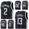 Skärmtryckt basketutkast Pick Moussa Diabate Jersey Robert Covington 23 Paul George 13 Nicolas Batum 33 Kawhi Leonard 2 Marcus Morris SR 8 Black Blue White