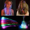 LED Light Up Braid Luminous Fiber Optic Hairpin Decor for Halloween Party Bar C0628x03