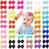 50 Pieces 25 Colors in Pairs Baby Girls Fully Lined Hair Pins Tiny 2" Hair Bows Alligator Clips for Little Girls Infants Toddler AA220323