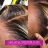 HD Şeffaf Dantel Ön İnsan Saçlı Peruk Vurgu Bal Sarışın Vücut Dalgası Tam Renkli Ombre 360 ​​Frontal Peruk Ağartılmış Dalgalı%150 Yoğunluk Perruque