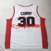 Mens Knights Stephen Curry 30 고등학교 농구 저지 Davidson Wildcat College 스티치 농구 셔츠