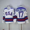 Mit 1980 Miracle On Ice Hockey Jersey 17 Jack O'Callahan 21 Mike Eruzione 30 Jim Craig 88 Patrick Kane 9 Zach Parise Mens Hockey Jerseys